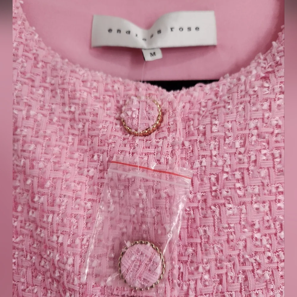 NWOT Endless Rose Tweed Mini Dress - Picture 8 of 9